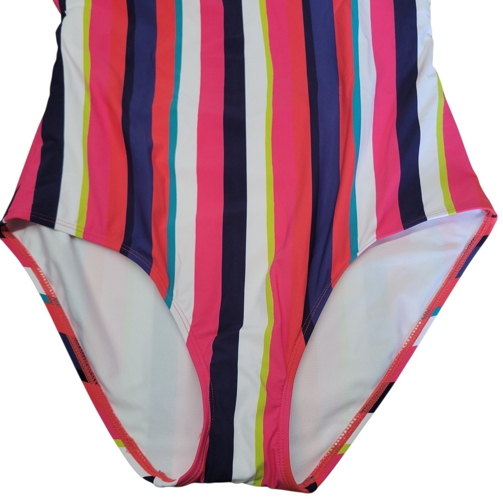 Krimson Klover Chelsea NWT‎ One Piece Lg Striped Swimsuit Cutout Back - Picture 3 of 10